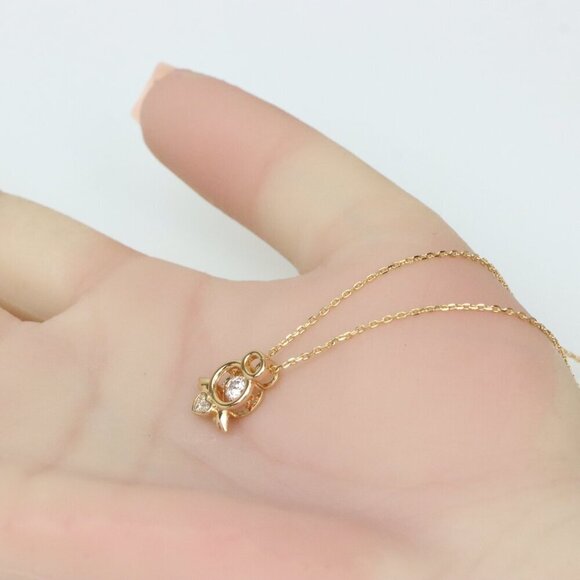 Angel Charm Rose Gold Necklace with Sparkling Centerpiece, XPNL0230 - Picture 2 of 13